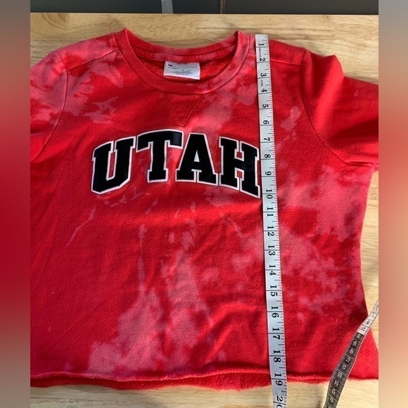 Champion Tie Dye Utah Cropped Sweatshirt Size Large - Picture 8 of 9